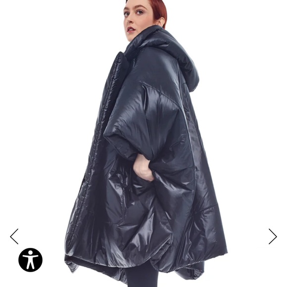 Norma Kamali sleeping bag coat with hood in black size XS/S - Picture 2 of 7